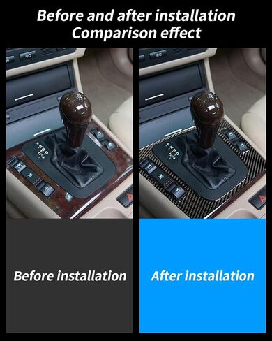 Soft Carbon Fiber Car Center Console Cover Gear Shift Panel Frame Cover Trim Sticker Compatible with BMW E46 3 Series(1998-2005) in Saudi Arabia