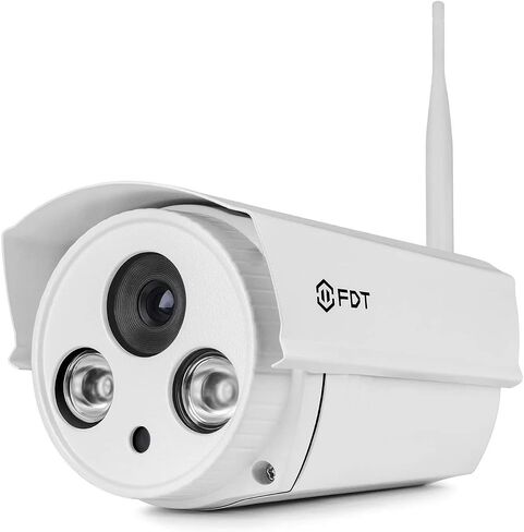 كاميرا FDT 1080P HD WiFi Bullet IP (2.0 ميجابيكسل) كاميرا أمان لاسلكية خارجية FD8902 (أبيض) - IP66 مقاومة للطقس، التوصيل والتشغيل والرؤية الليلية مع بطاقة SD سعة 16 جيجابايت (متجددة) in Saudi Arabia