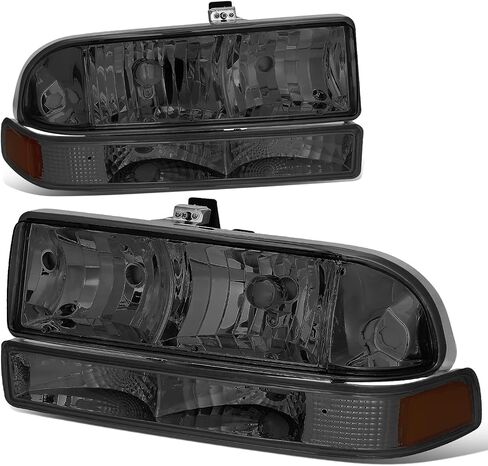 DNA MOTORING HL-OH-S10984P-BK-CL1 Black Housing Clear Corner Headlights Replacement For 98-04 Blazer S10 in Saudi Arabia