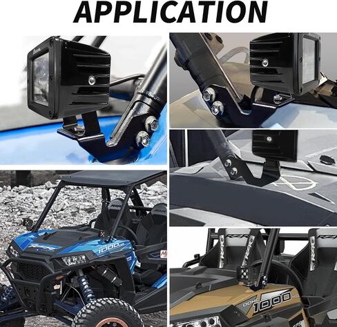 2 قطعة من دعامات تثبيت شريط الضوء لملحقات Utv Polaris Rzr Xp 900 1000، حوامل شريط الضوء، دعامة شريط الضوء، دعامة شريط إضاءة LED جانبية عقلية على شكل حرف A، دعامة إضاءة مكعبة in Kuwait
