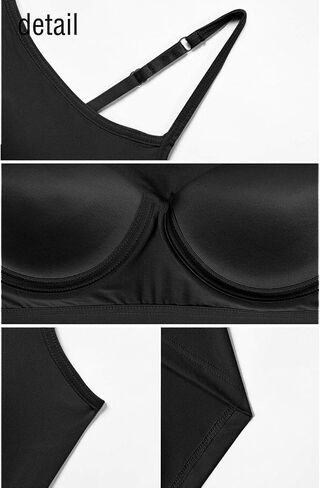 Womens Tank Tops Adjustable Strap Camisole with Built in Padded Bra Vest Sleeveless Layer Top 3 Packs in Kuwait