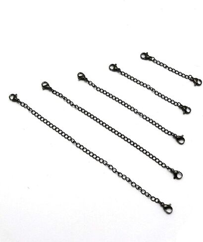 JCBIZ 5pcs Lobster Clasp Buckle Tail Chain Extension Chains 2" - 6" Double End Buckle for Necklace Bracelet Extended Chain Rope Leather Rope Accessories DIY Chain in Saudi Arabia