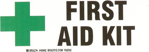 Brady 46842 Information Sign (First Aid Kit), Aluminum, 3 1/2" x 10" in Saudi Arabia