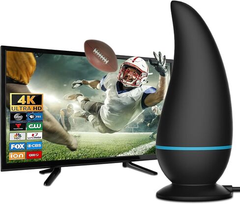 أحدث هوائي تلفزيون لعام 2024، هوائي تلفزيون طويل المدى يزيد عن 750 ميلًا، للتلفزيون الذكي، هوائي تلفزيون رقمي داخلي وخارجي - يدعم 8K 4K 1080P، هوائي تلفزيون عالي الدقة مضخم للقناة المجانية - كابل محوري 32FT in Kuwait