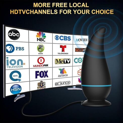 أحدث هوائي تلفزيون لعام 2024، هوائي تلفزيون طويل المدى يزيد عن 750 ميلًا، للتلفزيون الذكي، هوائي تلفزيون رقمي داخلي وخارجي - يدعم 8K 4K 1080P، هوائي تلفزيون عالي الدقة مضخم للقناة المجانية - كابل محوري 32FT in Kuwait