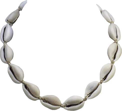 BlueRica Hemp Cord Choker Necklace with Cowrie Shells in Kuwait