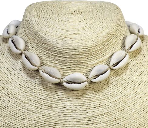 BlueRica Hemp Cord Choker Necklace with Cowrie Shells in Kuwait