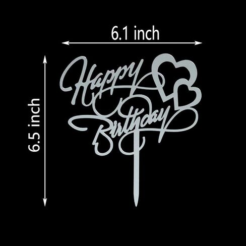 غلاف كعكة عيد ميلاد سعيد، زينة لحفلات أعياد الميلاد، مرآة من الأكريليك الفضي in Kuwait