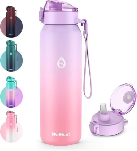 32oz Water Bottle with Removable Straw and Spout Lid Two Ways to Drink, 18/10 Stainless Steel Insulated Water Bottle, BPA-Free, Leak Proof, Double wall, for Sports, Gym in Saudi Arabia