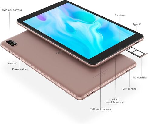 تابلت بلاك فيو 8 بوصة أندرويد تابلت 4G LTE 3 جيجابايت رام 32 جيجابايت روم 5580 مللي أمبير بطارية 1280x800 HD IPS شاشة 2.4 جيجا/5 جيجا واي فاي بلوتوث 5.0 مراقبة أبوية GMS جوجل تابلت ذهبي in Kuwait