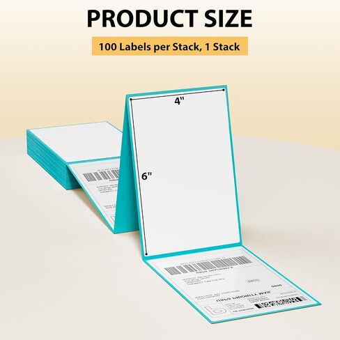 100 Sheets Fanfold Thermal Labels, 4" x 6" Direct Thermal Labels Use for Shipping, Mailing, Postage, Address Labels, Thermal Label Stickers Compatible with Most Direct Thermal Printers in Saudi Arabia