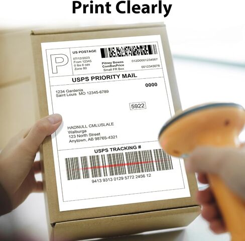 100 Sheets Fanfold Thermal Labels, 4" x 6" Direct Thermal Labels Use for Shipping, Mailing, Postage, Address Labels, Thermal Label Stickers Compatible with Most Direct Thermal Printers in Saudi Arabia