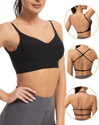 Low Back Push Up Bra Seamless Wirefree Comfort Padded Bralette Backless Convertible Support Bras in Saudi Arabia