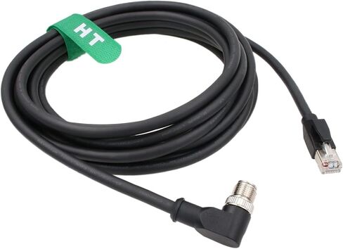 Ethernet Cable for Cognex Basler Sensor，Right Angled M12 8 Pin X-Coded RJ45 CAT 6A Gigabit Network Data High-Speed Flex Shield 10m in Kuwait