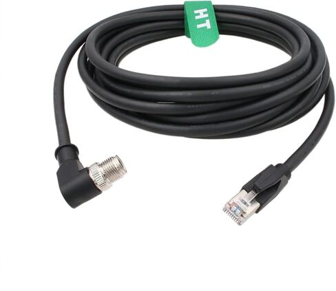 Ethernet Cable for Cognex Basler Sensor，Right Angled M12 8 Pin X-Coded RJ45 CAT 6A Gigabit Network Data High-Speed Flex Shield 10m in Kuwait