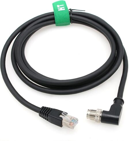 Ethernet Cable for Cognex Basler Sensor，Right Angled M12 8 Pin X-Coded RJ45 CAT 6A Gigabit Network Data High-Speed Flex Shield 10m in Kuwait