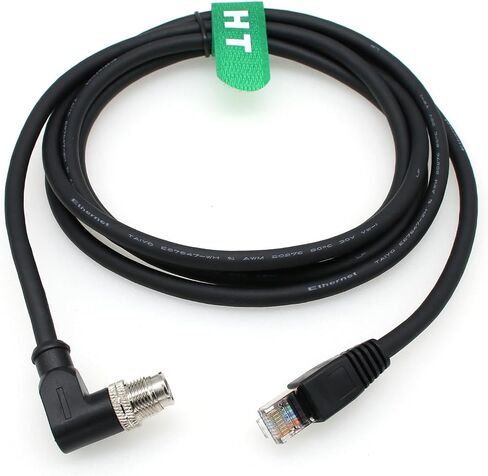 Ethernet Cable for Cognex Basler Sensor，Right Angled M12 8 Pin X-Coded RJ45 CAT 6A Gigabit Network Data High-Speed Flex Shield 10m in Kuwait
