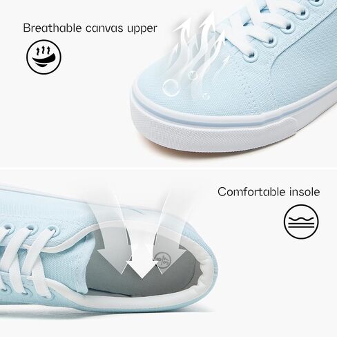 Canvas Shoes for Women White Canvas Sneakers Womens Casual Shoes Low Top Black Sneakers Comfortable Tennis Shoes in Kuwait