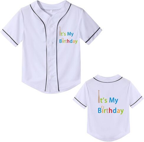 Kids Baseball Jersey Tops for Boys Button Hip Hop Sport T Shirts Boy Birthday Shirt Outfit T-Shirts in Saudi Arabia
