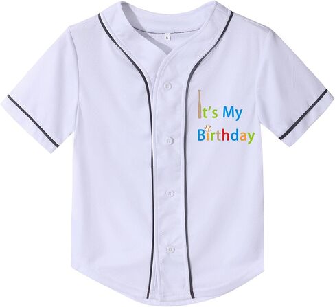 Kids Baseball Jersey Tops for Boys Button Hip Hop Sport T Shirts Boy Birthday Shirt Outfit T-Shirts in Saudi Arabia