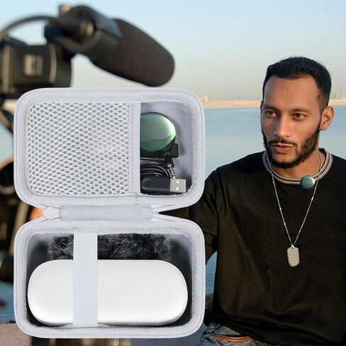 co2CREA Hard Case Compatible with AnkerWork M650 Wireless Lavalier Microphone, Black Case in Saudi Arabia