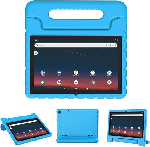 حالة الأطفال لـ Walmart Surf Onn. تابلت 10.1 بوصة 2022 الجيل 3 موديل 100071485 و100092980 غطاء حماية إسفنجي متين مقاوم للصدمات والأطفال للأولاد والبنات مع مقابض مريحة قابلة للطي، أزرق in Saudi Arabia