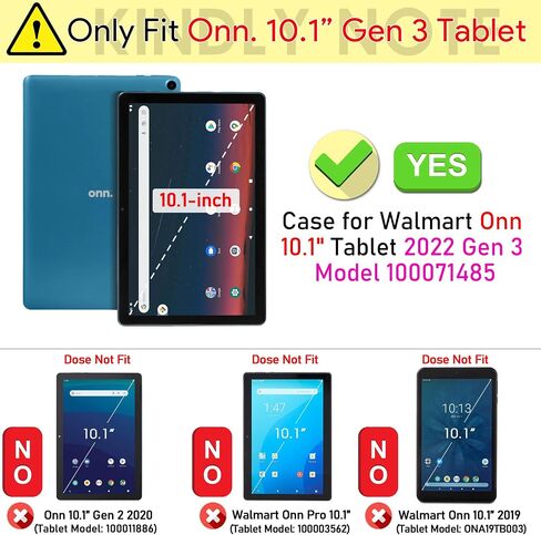 حالة الأطفال لـ Walmart Surf Onn. تابلت 10.1 بوصة 2022 الجيل 3 موديل 100071485 و100092980 غطاء حماية إسفنجي متين مقاوم للصدمات والأطفال للأولاد والبنات مع مقابض مريحة قابلة للطي، أزرق in Saudi Arabia