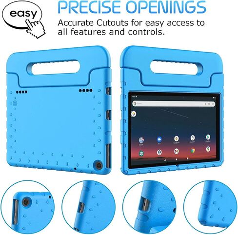 حالة الأطفال لـ Walmart Surf Onn. تابلت 10.1 بوصة 2022 الجيل 3 موديل 100071485 و100092980 غطاء حماية إسفنجي متين مقاوم للصدمات والأطفال للأولاد والبنات مع مقابض مريحة قابلة للطي، أزرق in Saudi Arabia