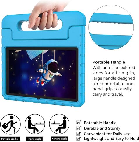 حالة الأطفال لـ Walmart Surf Onn. تابلت 10.1 بوصة 2022 الجيل 3 موديل 100071485 و100092980 غطاء حماية إسفنجي متين مقاوم للصدمات والأطفال للأولاد والبنات مع مقابض مريحة قابلة للطي، أزرق in Saudi Arabia