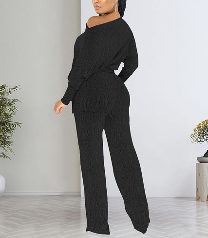 DinyIn Sexy Deep V Neck Long Wide Leg Pant for Women Casual Solid Jumpsuits Plus Size Romper with Belt in Kuwait