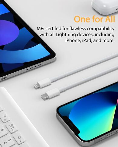 شاحن iPhone سريع الشحن، كابل USB C إلى Lightning [معتمد من Apple MFi] 5 حزم كابل لايتنينج طويل بطول 6 أقدام لشحن iPhone سريع سلك شاحن iPhone لـ iPhone 14 13 12 11 Pro Max XR XS X 8 7 6 Plus SE، iPad in Saudi Arabia