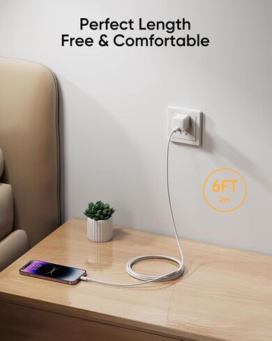 شاحن iPhone سريع الشحن، كابل USB C إلى Lightning [معتمد من Apple MFi] 5 حزم كابل لايتنينج طويل بطول 6 أقدام لشحن iPhone سريع سلك شاحن iPhone لـ iPhone 14 13 12 11 Pro Max XR XS X 8 7 6 Plus SE، iPad in Saudi Arabia