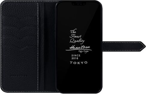 Hanatora] جراب iPhone12 ProMax Flip مع حامل بطاقة وغطاء هاتف من الجلد الأصلي، جراب أنيق عالي الجودة بدون مغناطيس للنساء والرجال، أزرق نيلي SPH-12ProMax-BlueIndigo in Kuwait