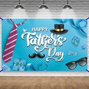 KatchOn, Blue Happy Fathers Day Banner - XtraLarge, 72x44 Inch | Happy Fathers Day Decorations for Party | Happy Fathers Day Backdrops for Photography, Father's Day Decorations, Happy Fathers Day Sign