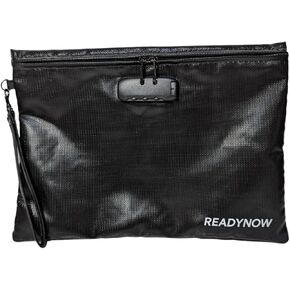 Fireproof Document Bag with Lock, A4 14.3x10.2 inches, Zipper Pouch for Documents, Phone, Cash, Cards, Passport, Waterproof, Anti-Theft, Fireproof