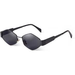 Retro Hexagon Sunglasses for Women Men 90s Trendy UV400 Protection Shades