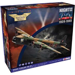 Corgi Diecast Short Stirling MK III LJ542 'Gremlin Teaser' 1:72 WWII RAF Military Aircraft Display Model AA39504, Green & Brown