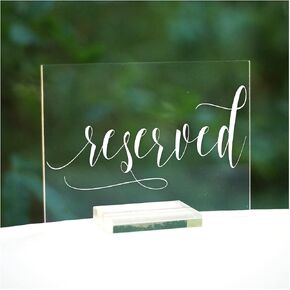 Cedar and Ink Acrylic Wedding Table Numbers 1-20, Acrylic Wedding Signs with Calligraphy Lettering, Glass Like Rustic Reception Event, Frames or Stands not Included (1-20)