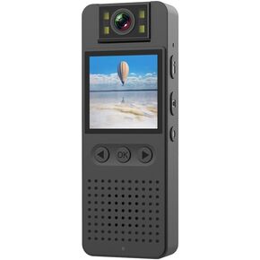 Andoer 1080P HD Mini Body Camera with Audio and Video Recording 180°Lens Rotatable 4-5 Hour Battery Life Clip-on Camcorder with Night Vision WiFi Connection for Daily Record Service Delivery