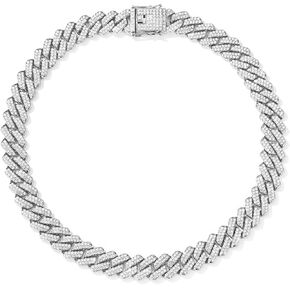 Mens Silver Gold Cuban Link Chain for Men Women Diamond Necklace Chain Iced Out Chain Miami Cuban Link Bracelet Men Hip Hop Jewelry for Men and Women Jewelry Gift