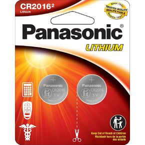 Panasonic CR2016 3.0 Volt Long Lasting Lithium Coin Cell Batteries in Child Resistant, 1-Battery Pack & CR2025 3.0 Volt Long Lasting Lithium Coin Cell Batteries in Child Resistant, 1-Battery Pack