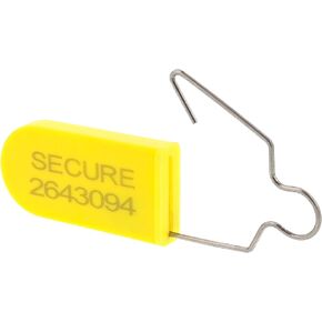 Yellow Plastic Padlock Security Seal with Metal Wire - 100 Pack
