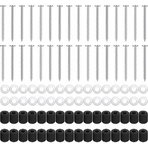 Eagles Pegboard Mounting Kit, (32 Spacers, 32 Screws and 32 Steels Washers,Silver) Board Nail Installation Kit Pegboard Spacer Kit Wall Mounting Hardware for 1/8 Inch and 1/4 Inch Pegboard