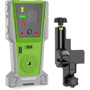 Huepar Laser Detector for Laser Level, Digital Laser Receiver for Green and Red Beam, Two-Sided LED Prompt and Magnet, Double Lamp & 90 dB Buzzer is Suitable for Bright and Noisy Environments-LR-8RG