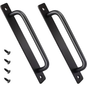 2 Pack Sliding Barn Door Handles Matte Black Barn Door Pull Handle 160mm Double Sided Door Handle Set for Sliding Gate Wardrobe Cupboard Cabinet Closet