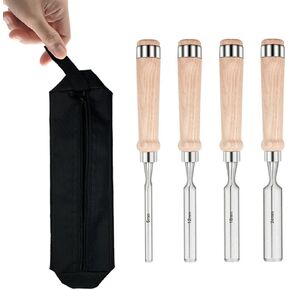 4PCS Semicircle Chisel Set, Wood Carving Hand Chisel Tool Set Woodworking Gouges, Semicircle Wood Chisel Sets for Carpenter Wood Carving Hand Chisel Tool