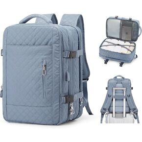 VGCUB Carry on Backpack, Large Travel Backpack for Women Men Airline Approved Gym Backpack Waterproof Business Laptop Daypack Expandable, Beige