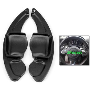 SANRILY DSG for VW Paddle Shifter Extensions, Aluminum Steering Wheel Paddle Shifter(Fits: VW Golf 6 Tiguan MK5 MK6 Jetta GTI R20 R36 Golf 5 MK5 CC for Scirocco GTD Passat Replacement Kit Black