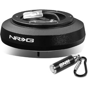 NRG Innovations SRK-122H Steering Wheel Short Hub Adapter Kit + LED Keychain Flashlight, Black (NRG-SRK/122H)