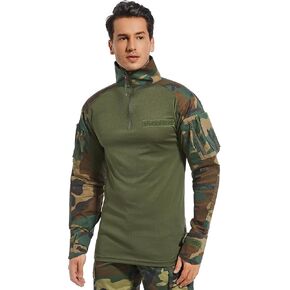 Men’s Tactical Military Shirt 1/4 Zip Long Sleeve Slim Fit Military Combat Shirt with Pockets in Saudi Arabia